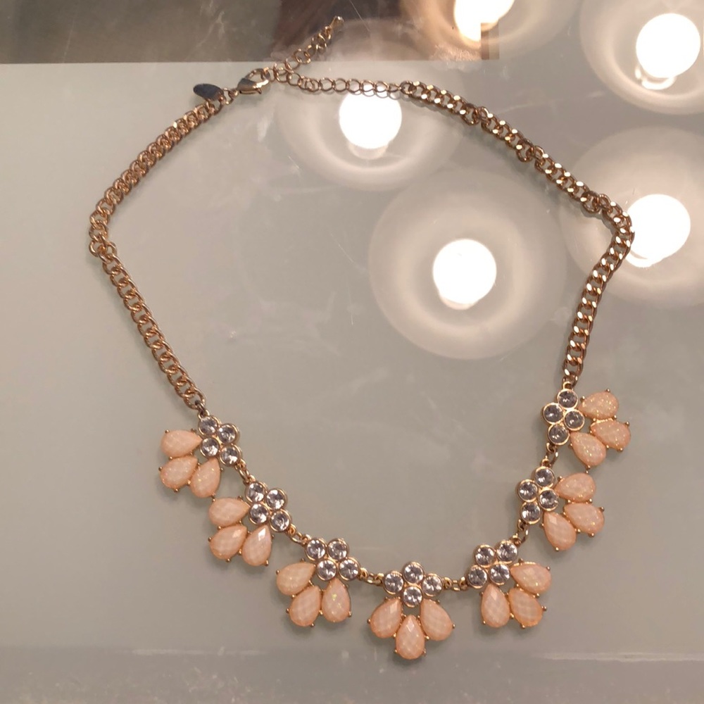 rose gold chain necklace with white pieces
